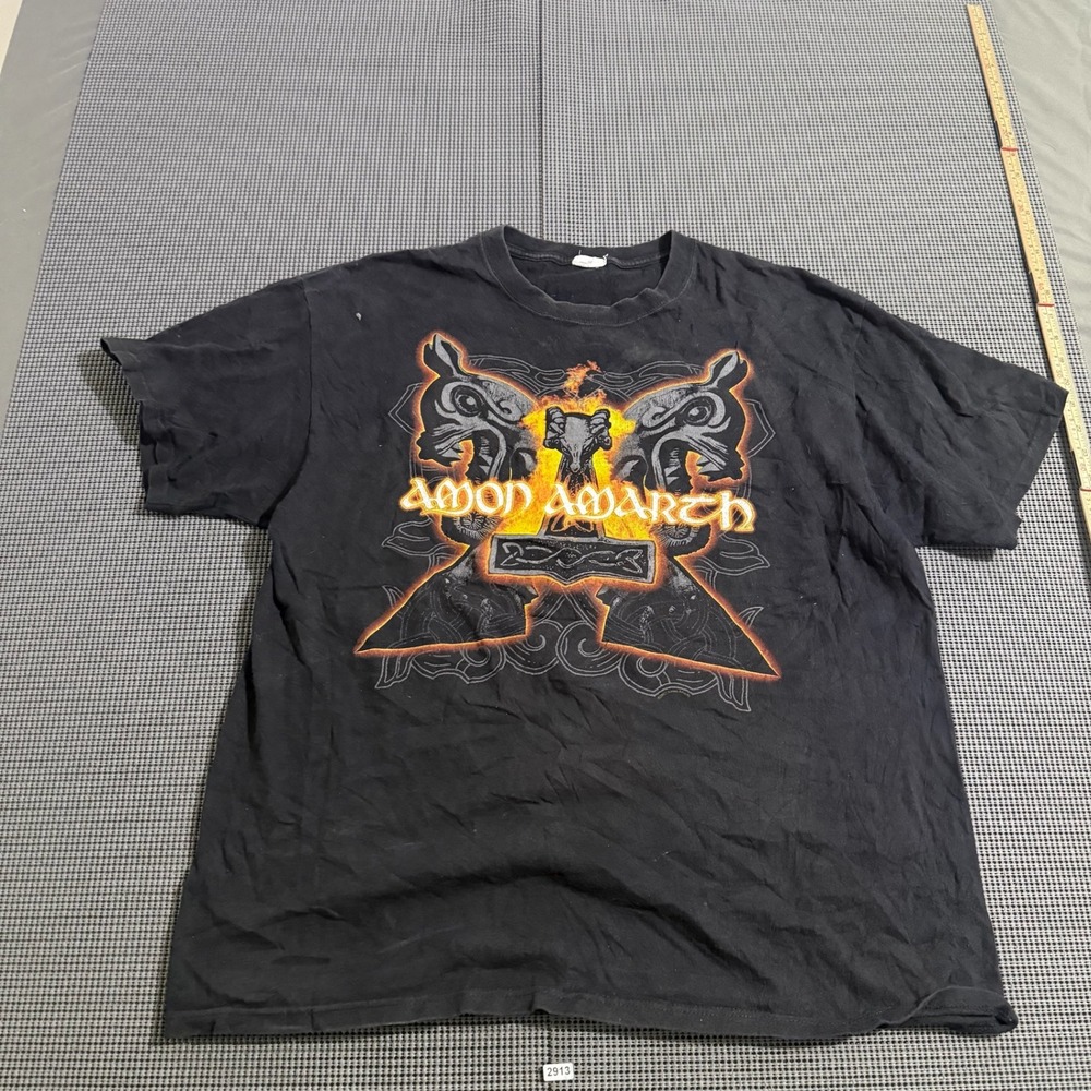 Amon Amarth Band T-Shirt Mens Black Short Sleeve Graphic Tee Anvil Size Est